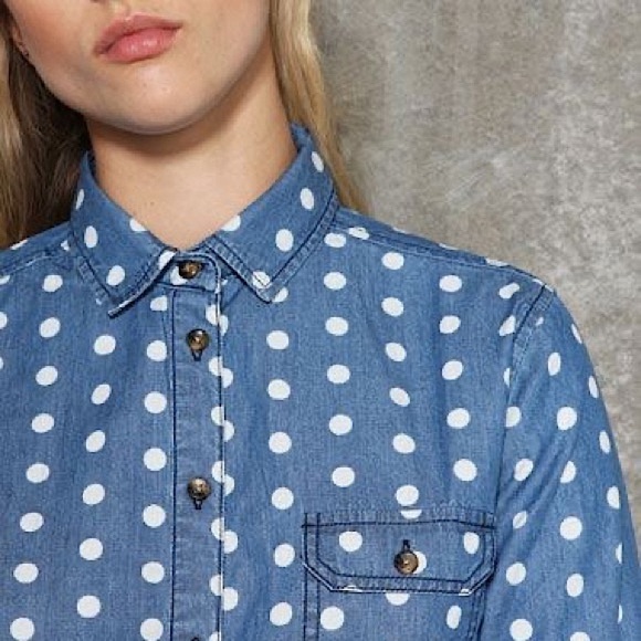 3 for $30 BDG Urban Outfitters Polka Dot Shirt - Picture 1 of 5